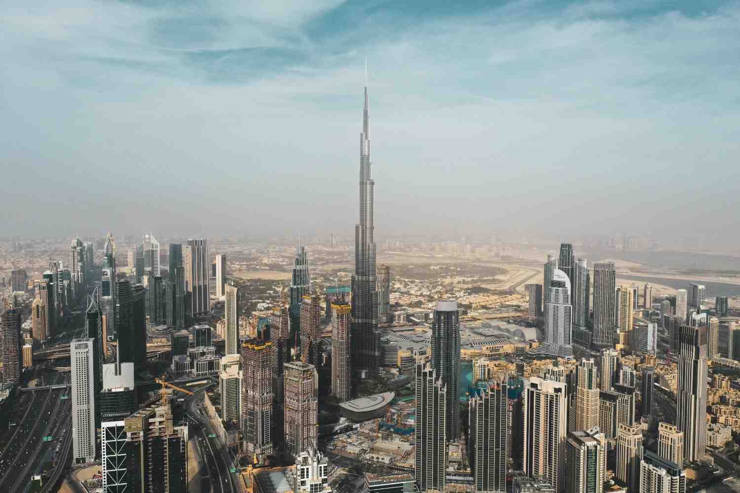 Dubai skyline Burj Khalifa city view travel destination UAE